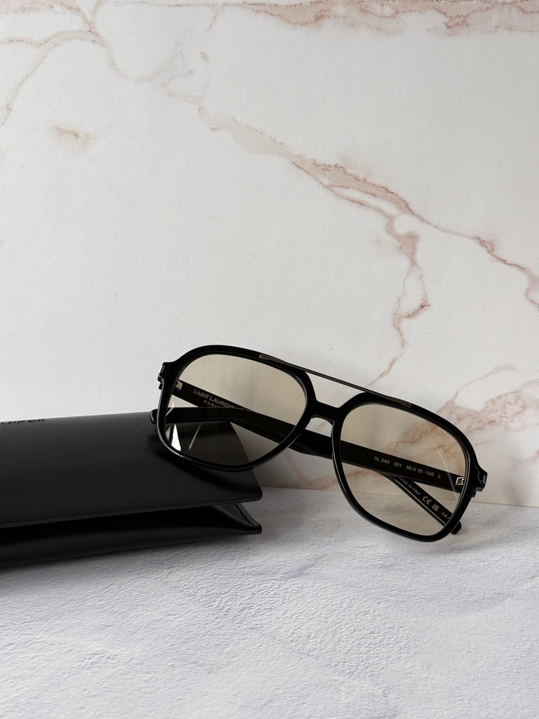 Saint Laurent SL545 Aviator Sunglasses in Black Yellow
