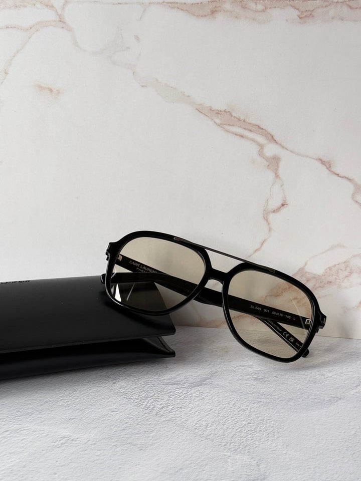Saint Laurent SL545 Aviator Sunglasses in Black Yellow