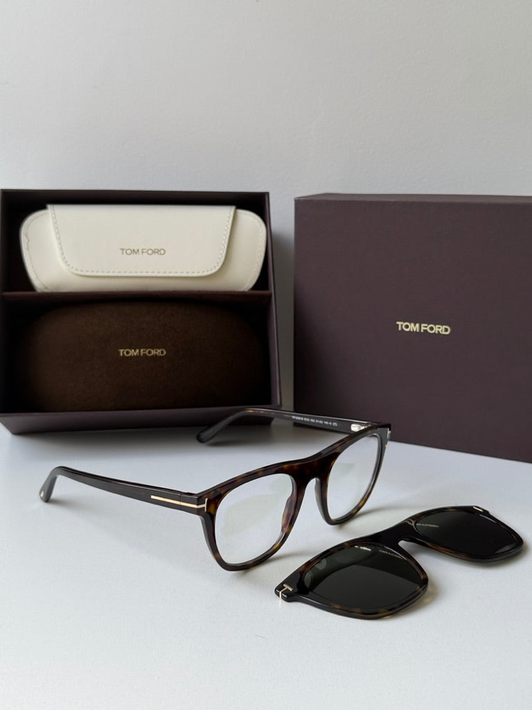 Tom Ford FT5895-B Clip On Sunglasses in Black