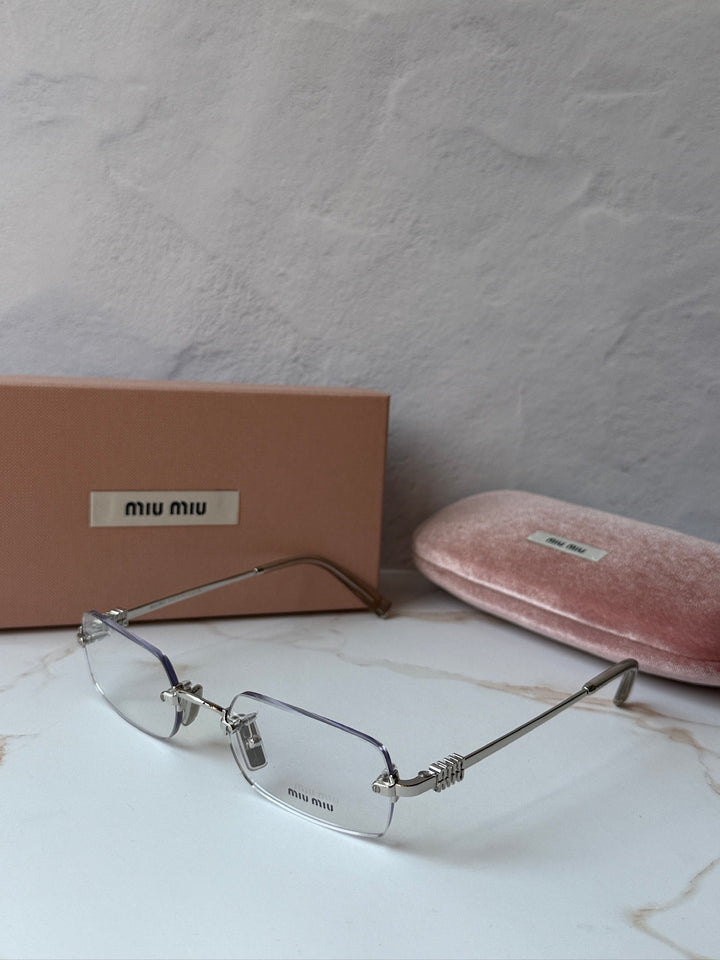 Miu Miu MU50YV Silver Rimless Eyeglasses Frames