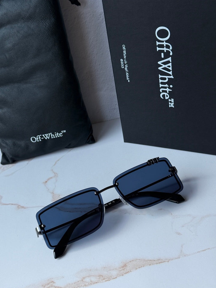 Off White Tampa Square Rimless Sunglasses in Dark Blue