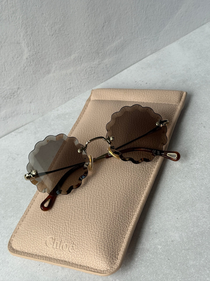 Chloe CH0047S Rosie Scalloped Sunglasses in Gradient Brown