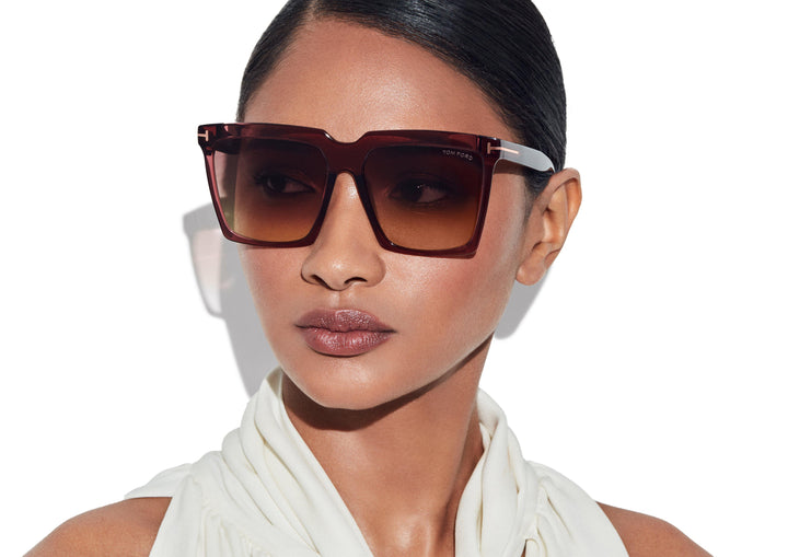 Tom Ford Sabrina FT0764 Pink Square Sunglasses