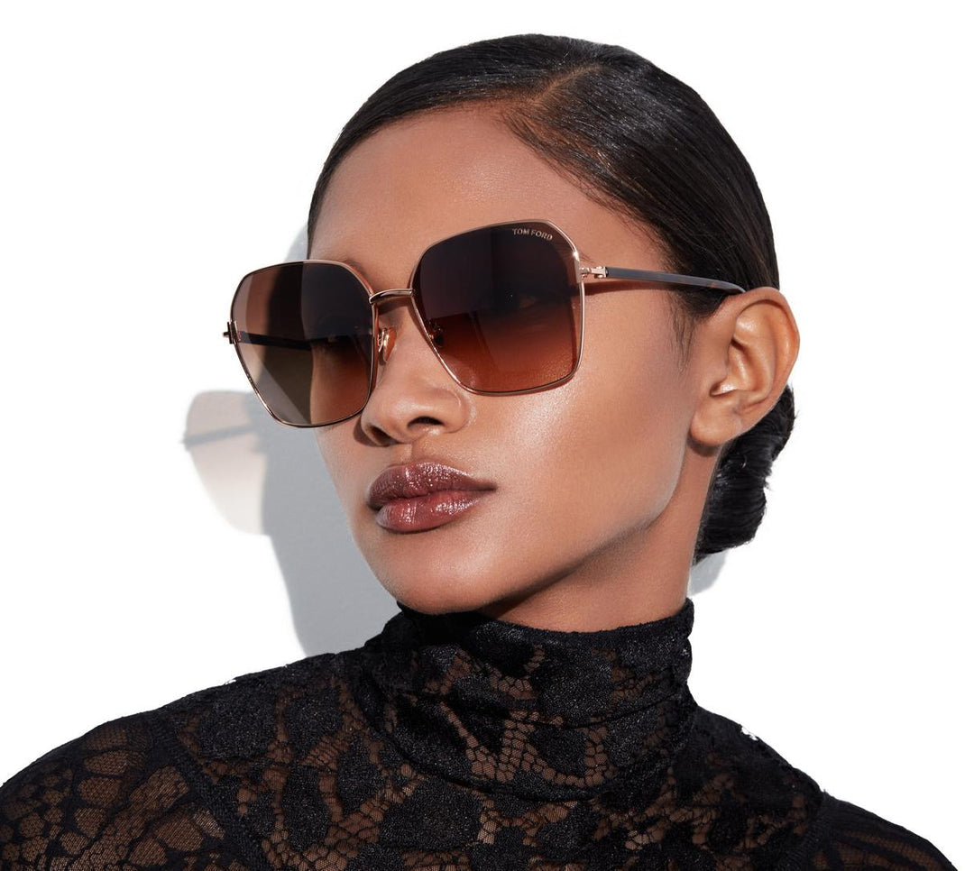 Tom Ford Claudia FT0839 Square Sunglasses in Brown