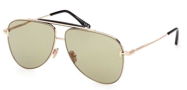 FT1018 Brady Aviator Sunglasses in Gold Green