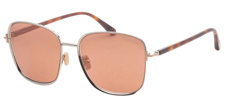 Tom Ford Fern FT1029 Sunglasses in Silver Brown Mirror