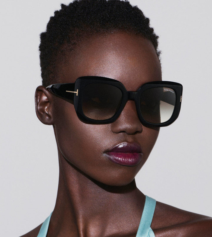 Carla FT1220 Square Sunglasses in Black Polarized