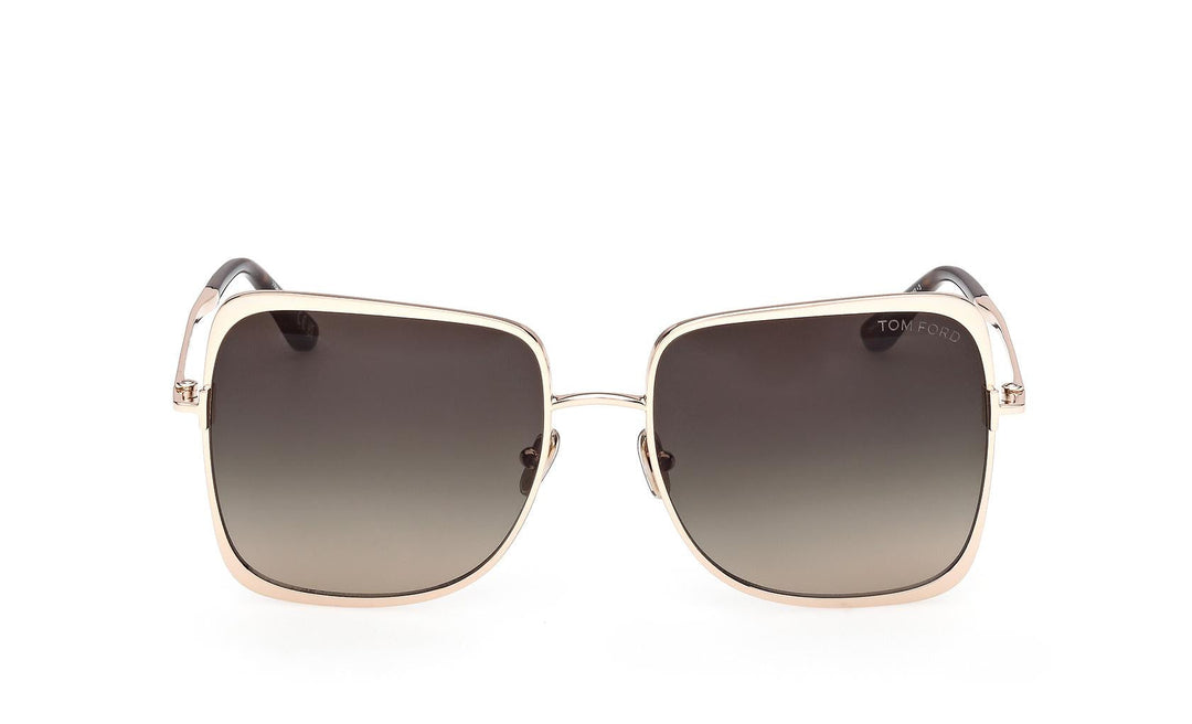 Tom Ford Tara FT1319 Sunglasses in Rose Gold Grey