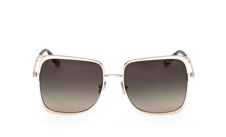 Tom Ford Tara FT1319 Sunglasses in Rose Gold Grey