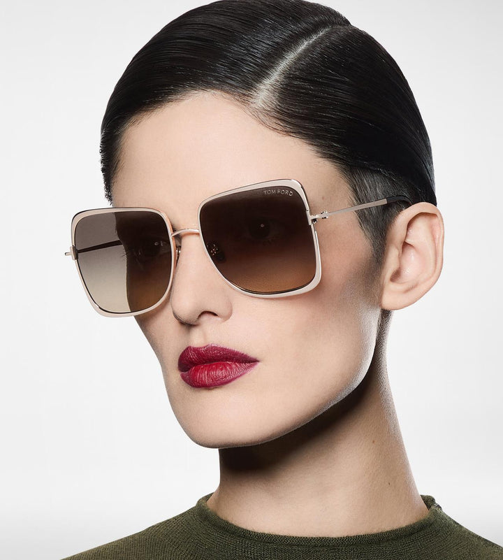 Tom Ford Tara FT1319 Sunglasses in Gold Brown