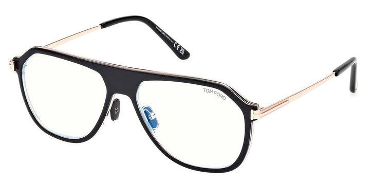 Tom Ford FT5943-B Black Gold Aviator Bluelight Frames