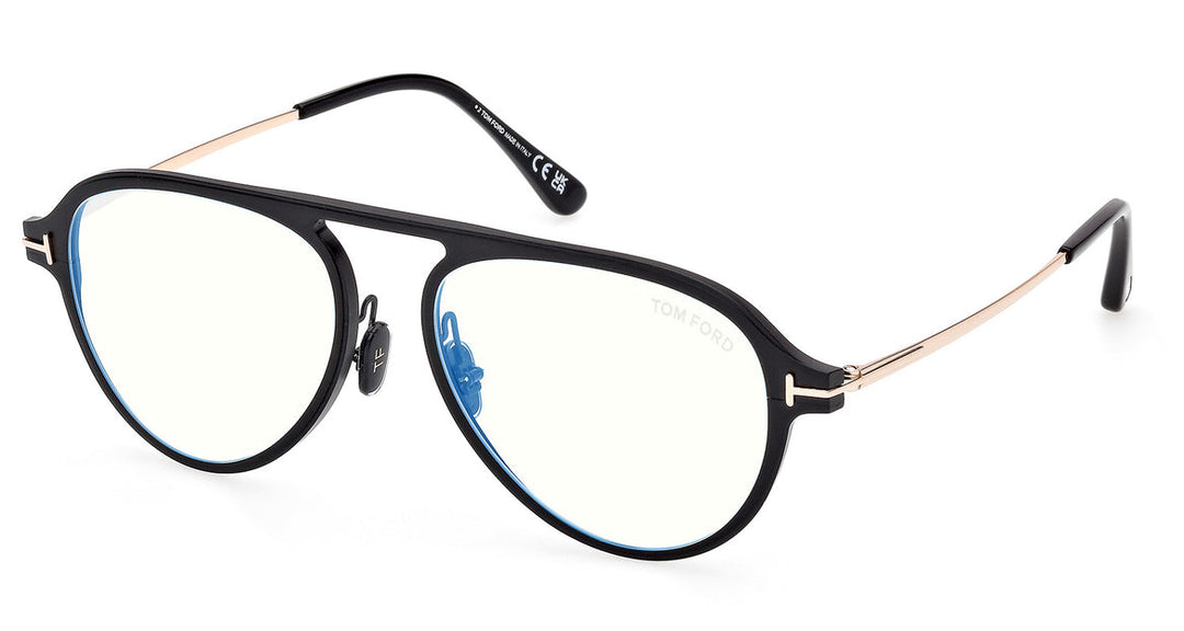 Tom Ford FT5972-B Black Gold Pilot Bluelight Frames