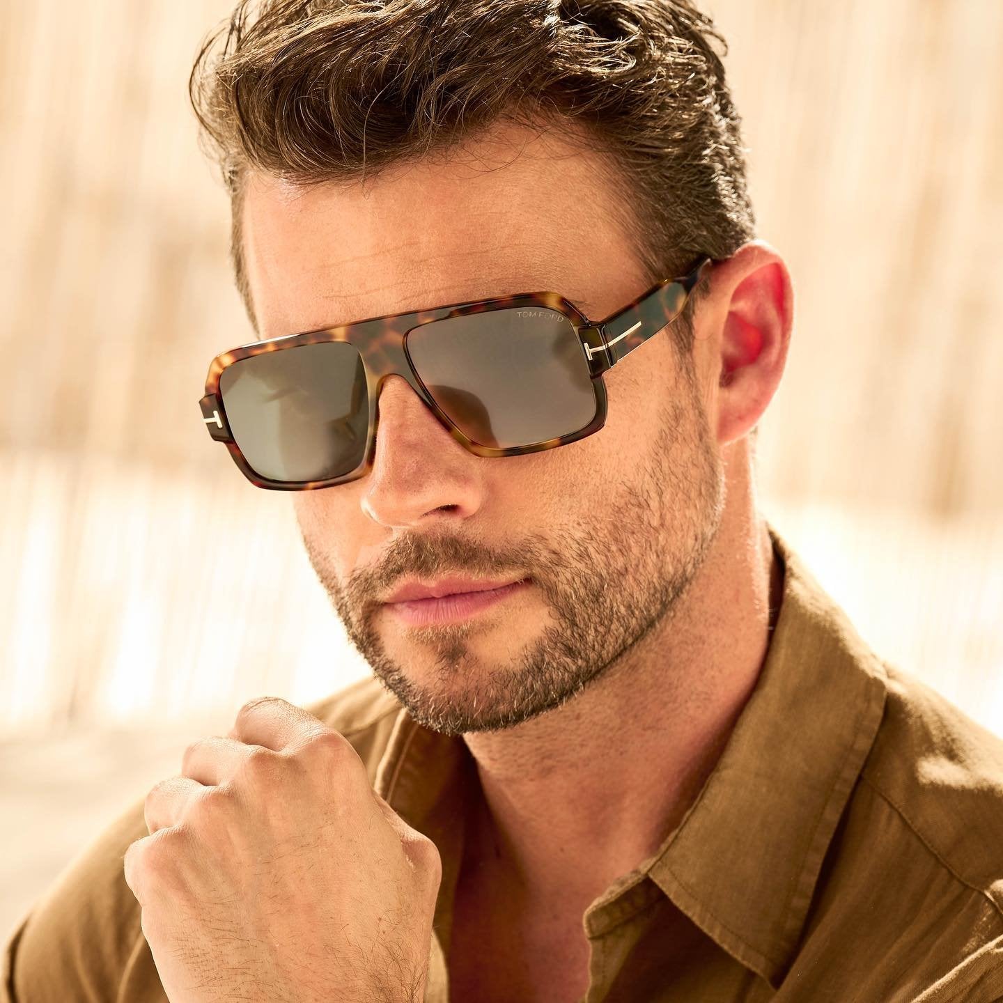 Tom Ford Camden FT0933 Havana Brown Aviator Sunglasses – Designer