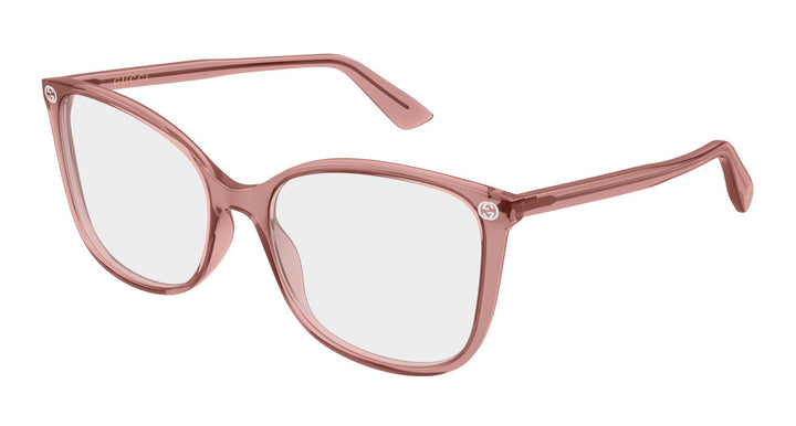 Monturas de anteojos estilo ojo de gato cuadrados desnudos Gucci GG0026O