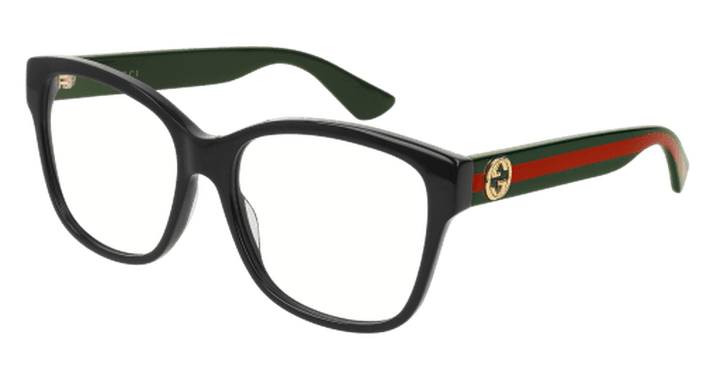 Monturas de anteojos Gucci GG0038ON con patas a rayas negras