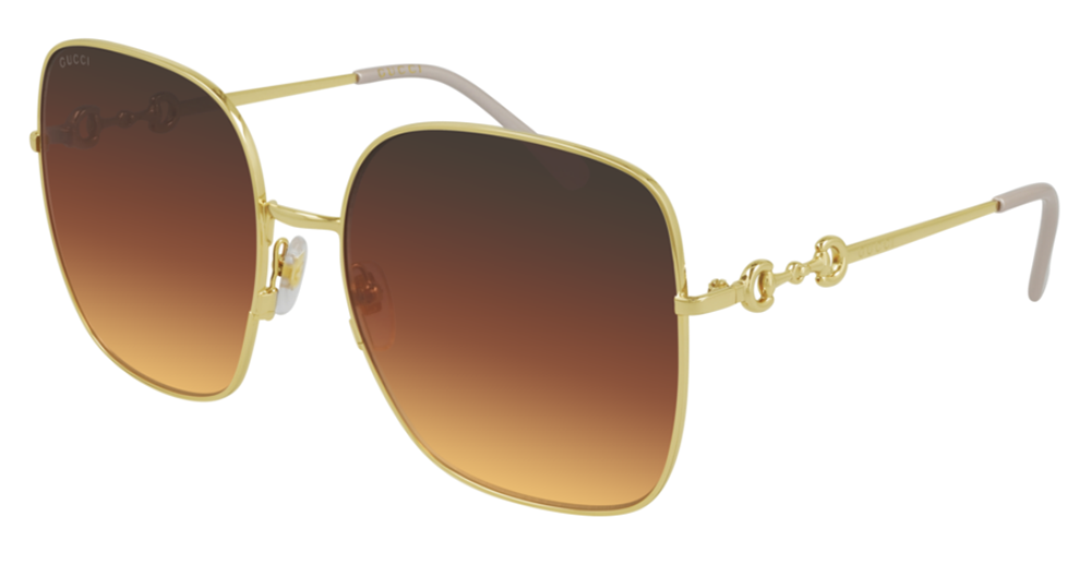 Gucci GG0879S Square Horsebit Sunglasses in Brown Lens