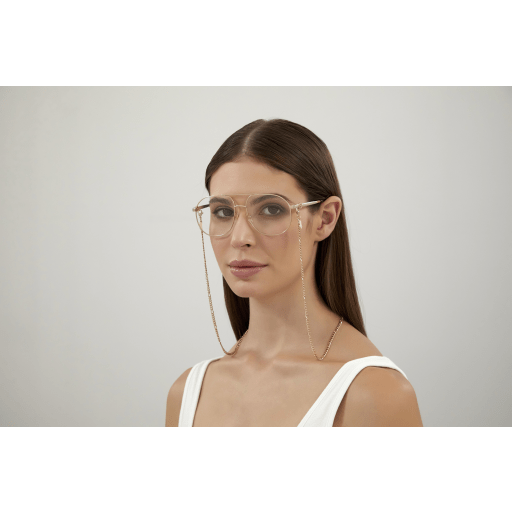 Gucci GG1091O Gold Oversized Aviator Chain Eyeglasses Frames