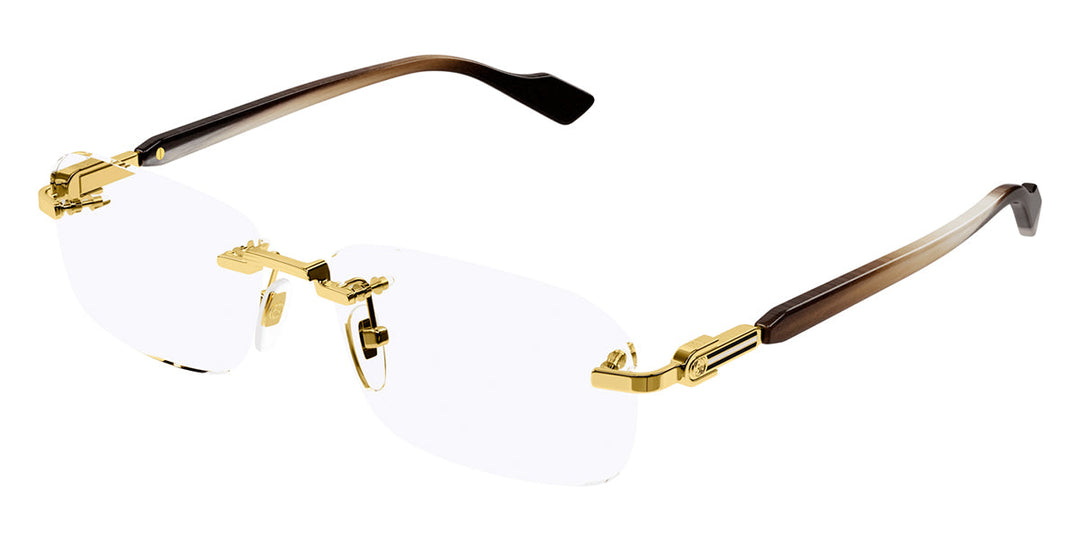 Gucci GG1221O Brown Gold Rimless Frames