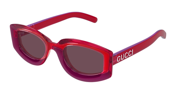Gucci GG1719S Oval Sunglasses in Red – Designer Daydream display picture 1