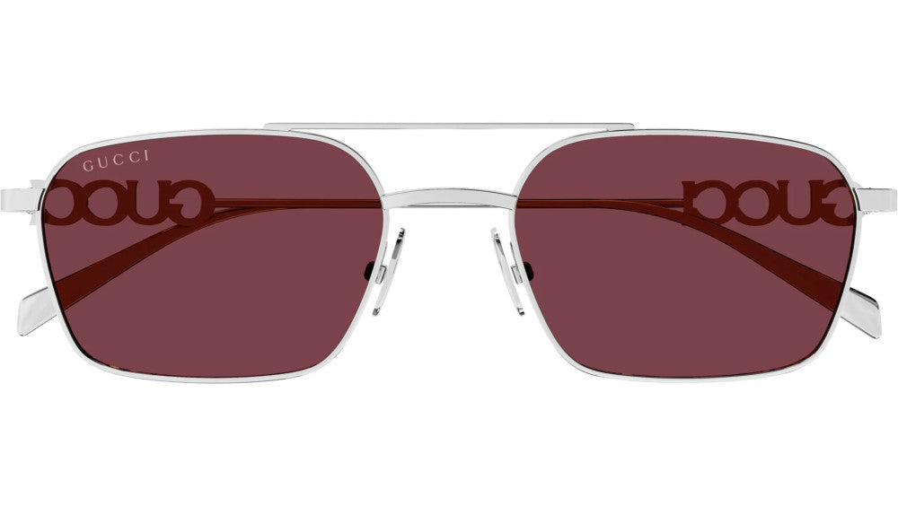 Gucci GG1804S Silver Red Aviator Sunglasses