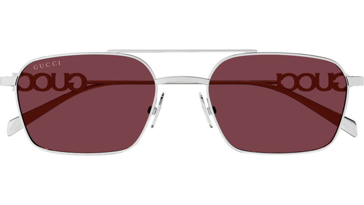 Gucci GG1804S Silver Red Aviator Sunglasses