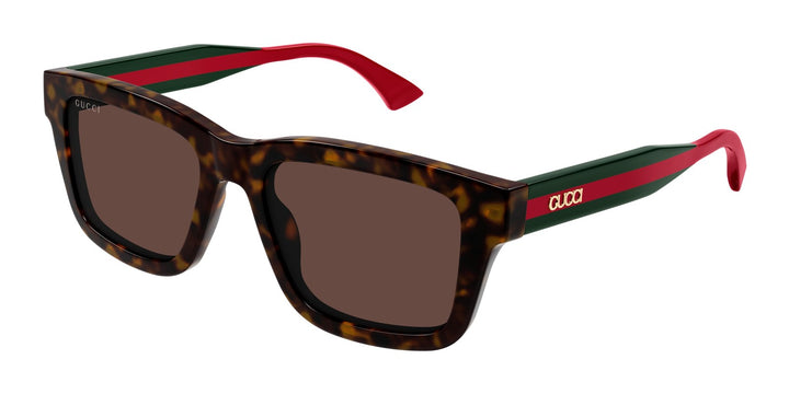Gucci GG1869S Havana Striped Temple Unisex Sunglasses