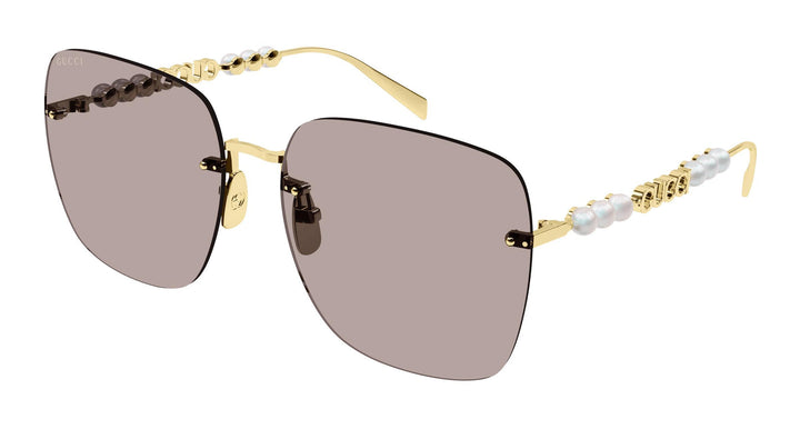 Gucci GG1923SA Pink Rimless Square Pearl Sunglasses