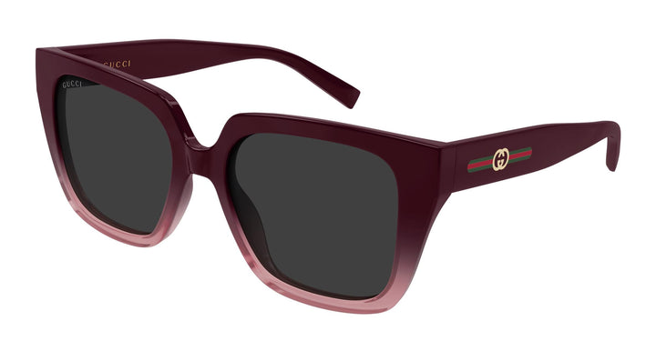 Gucci GG2102S Gradient Burgundy Pink Square Sunglasses