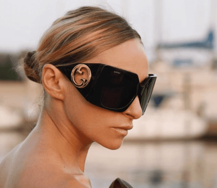 Gucci GG1255S Oversized Mask Black Sunglasses