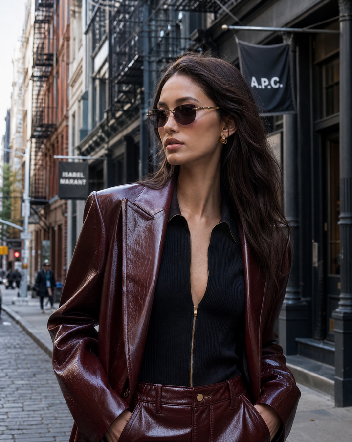 Gafas de sol extragrandes Gucci GG0817S con lentes grises 