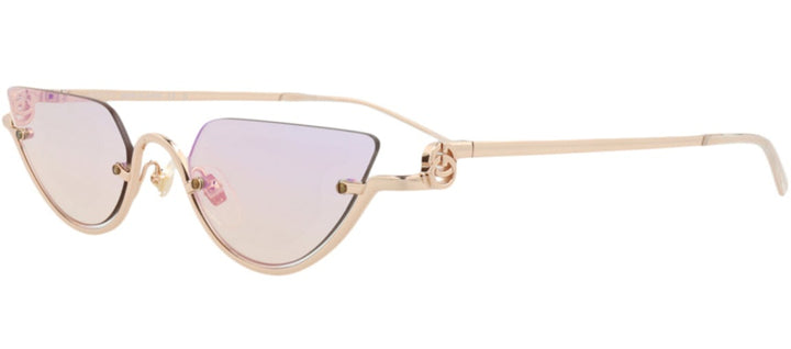 Gucci GG1603S Half Rim Sunglasses in Gold Pink Mirror