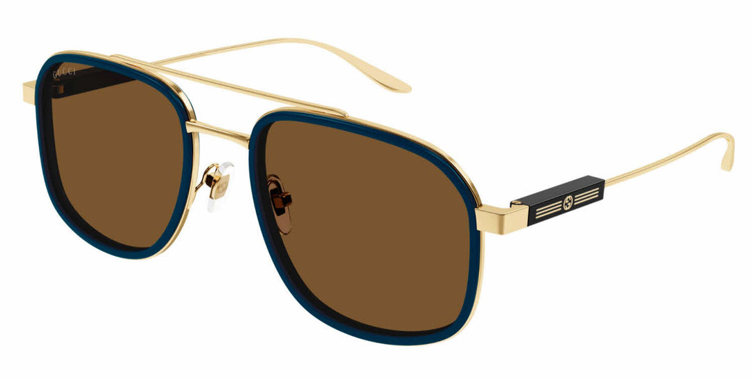 Gucci GG1310S Blue Metal Aviator Sunglasses