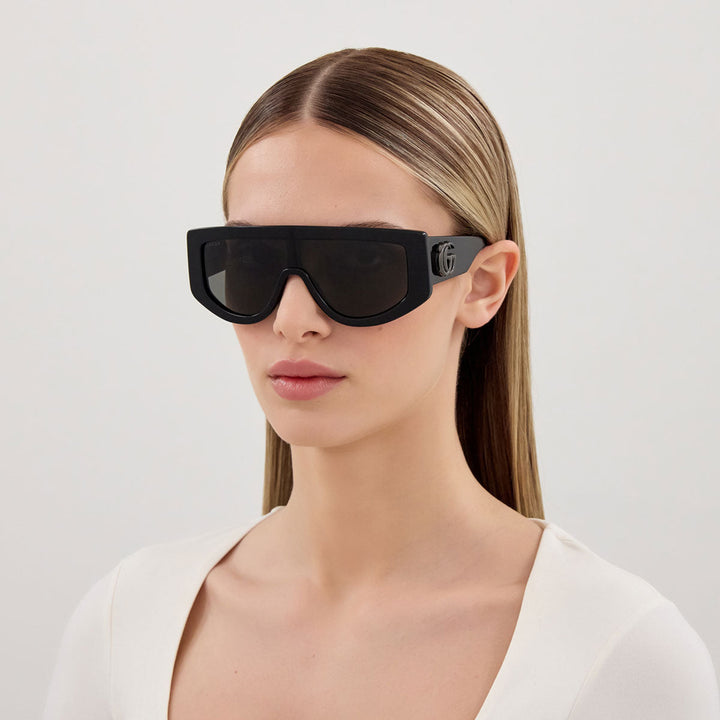 Gucci GG1950S Black Oversized Shield Sunglasses