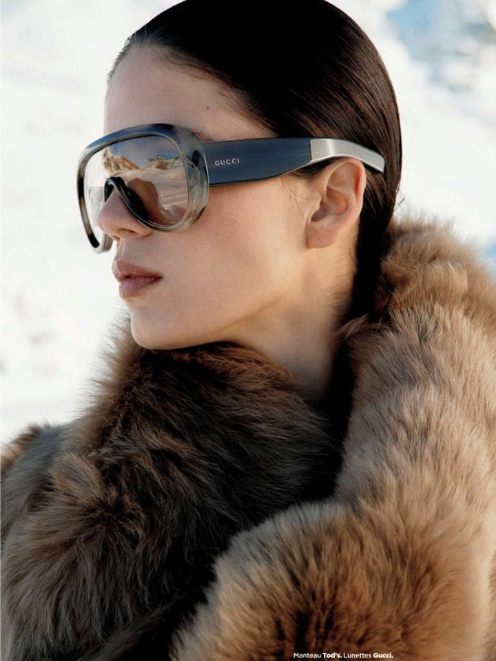 Gucci GG2164S Oversized Aviator Sunglasses in Brown