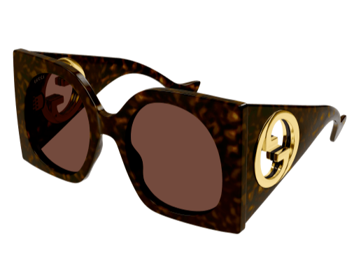 Gucci GG1254S Gafas de sol marrones con máscara extragrande