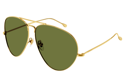 Gucci GG1481S Gold Oversized Metal Aviator Sunglasses