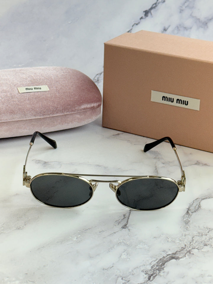 Miu Miu MU54ZS Sunglasses in Gold Grey