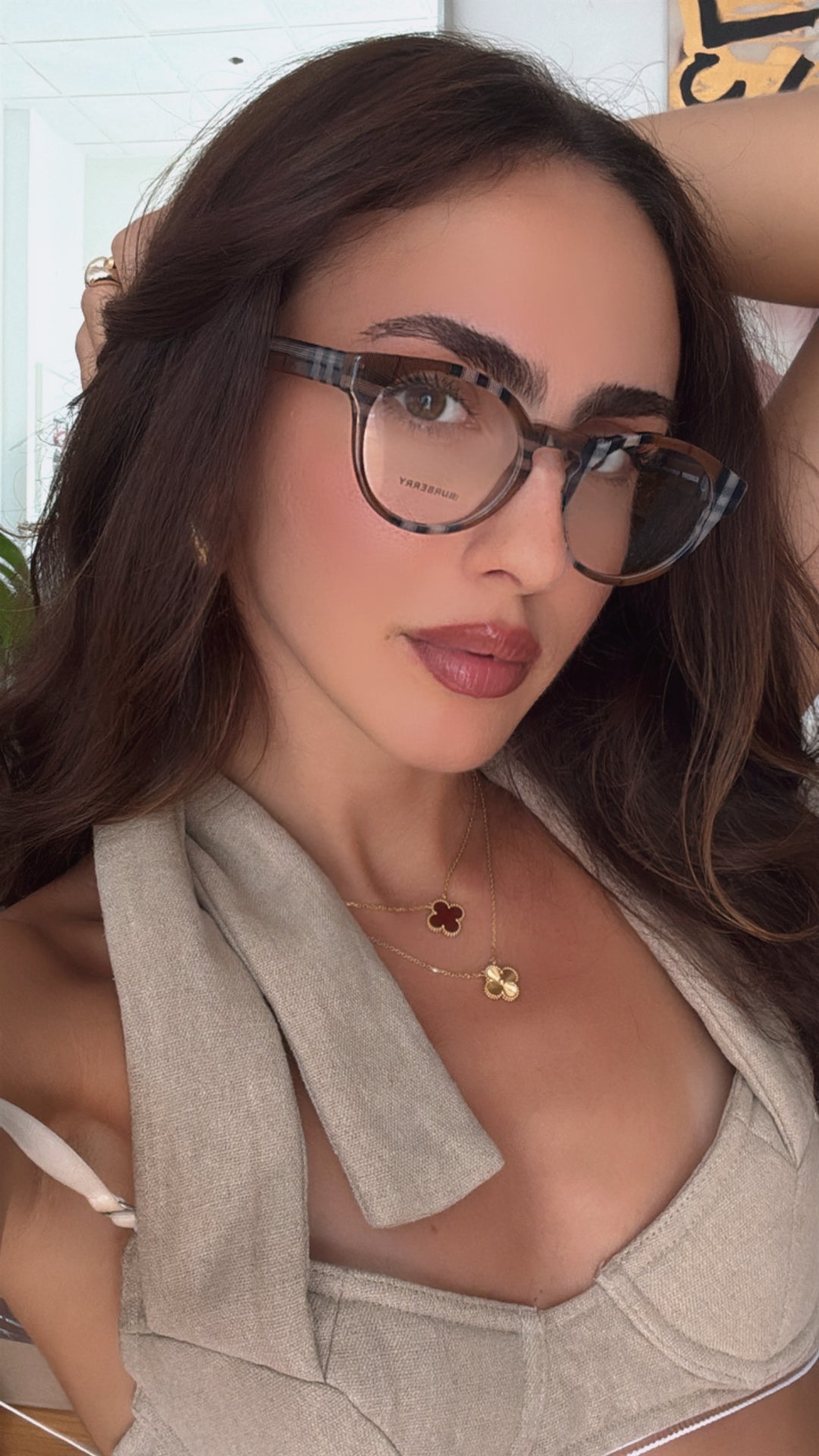 Burberry BE2356 Jacqueline Marcos de impresión a cuadros