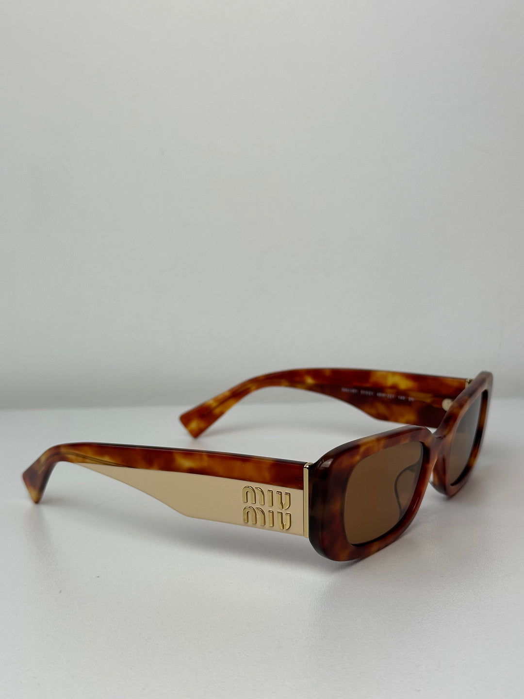 Miu Miu MU08YS Light Havana White Sunglasses