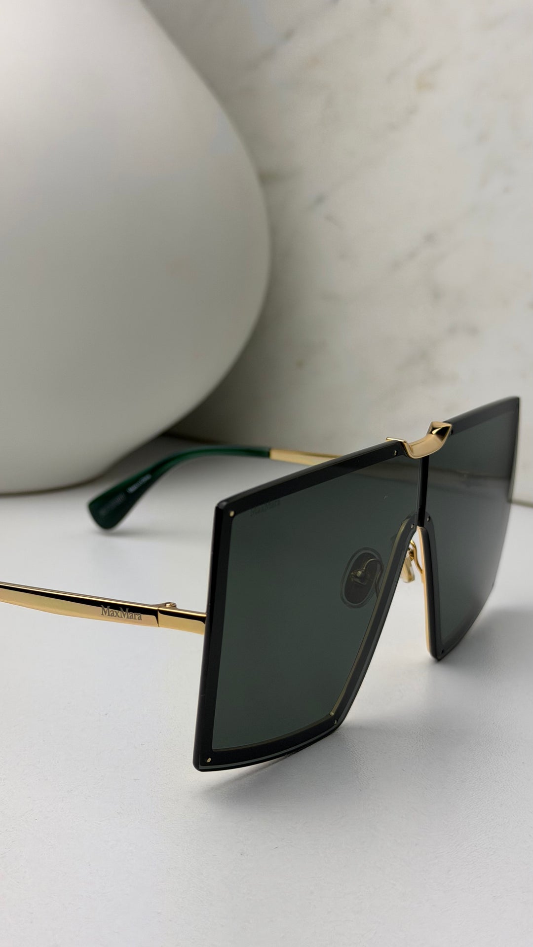 Max Mara MM0117 Sunglasses in Gold Dark Green