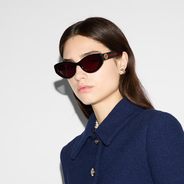 Gucci GG1862S Cat Eye Sunglasses in Havana Striped