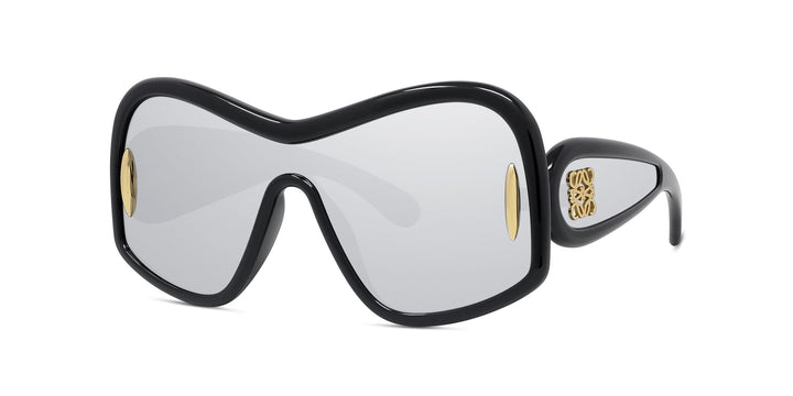 Loewe LW40131I Wave Mask Sunglasses in Black Silver Mirror