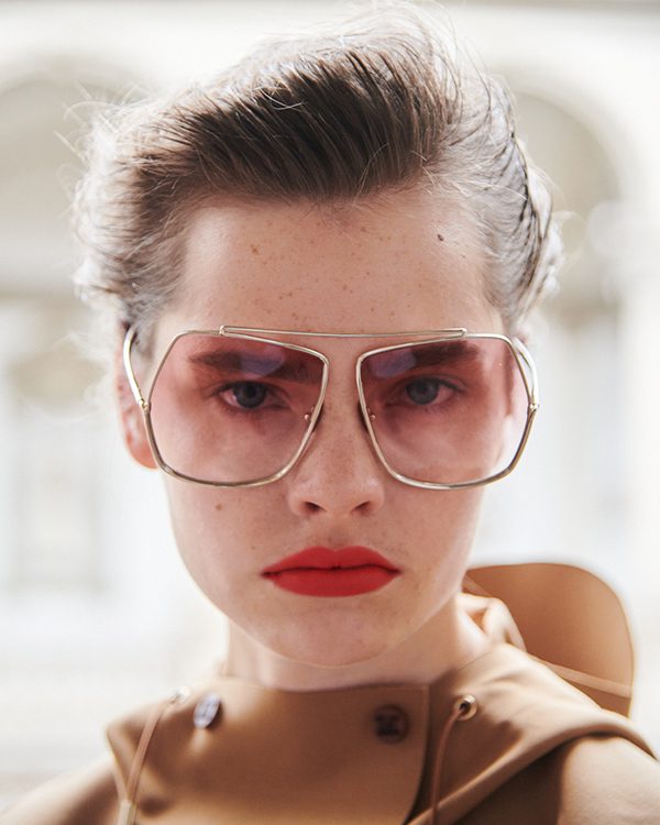 Max Mara MM0006/S Elsa Oversized Sunglasses in Gold Smoke