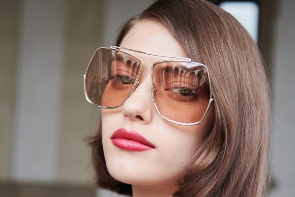 Max Mara MM0006/S Elsa Oversized Sunglasses in Gold Smoke