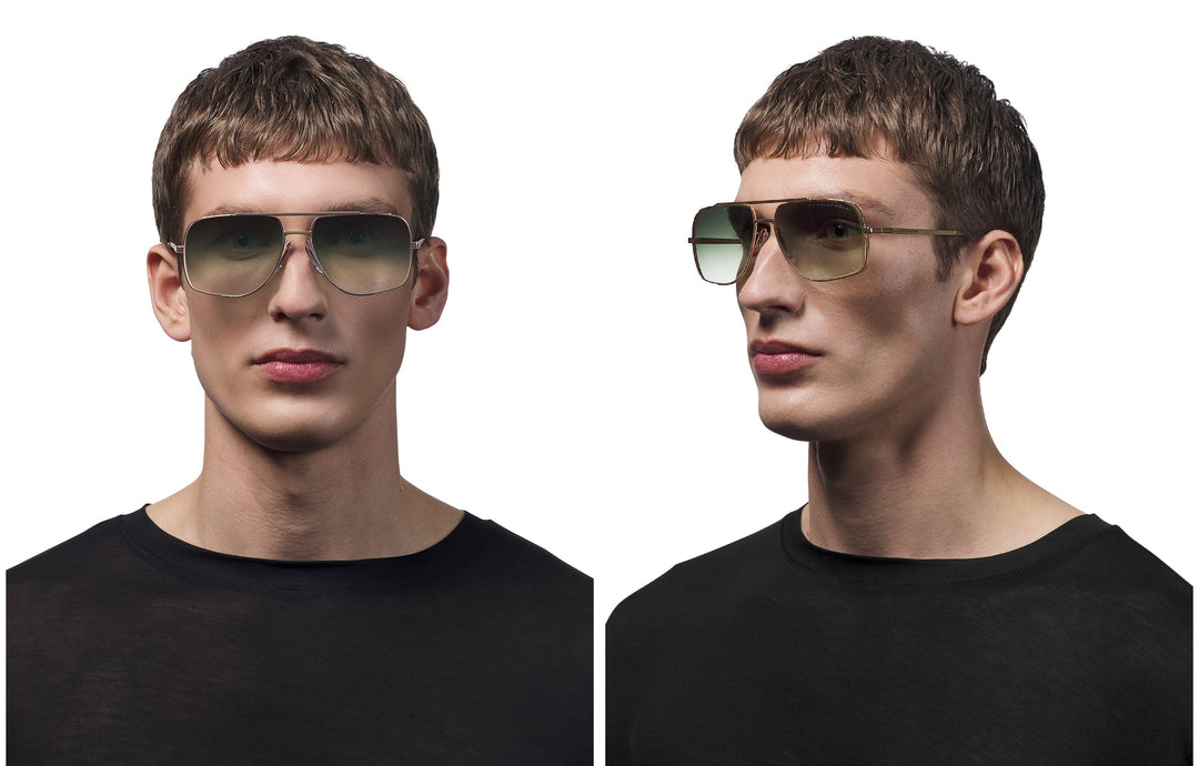 Dita Midnight Special Aviator Sunglasses in Gold Green