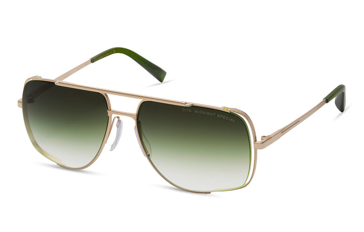 Dita Midnight Special Aviator Sunglasses in Gold Green