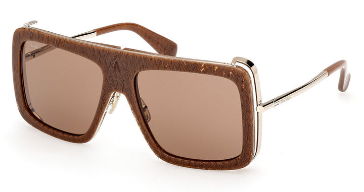 Max Mara MM0119 Jean Oversized Sunglasses in Brown Textured
