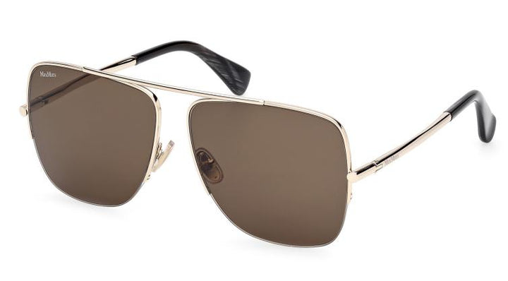 Max Mara MM0121 Aviator Sunglasses in Gold Brown