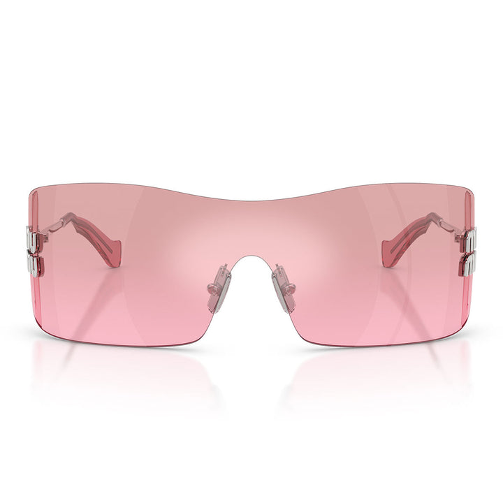 Miu Miu MU B53S Pink Mirror Rimless Mask Sunglasses