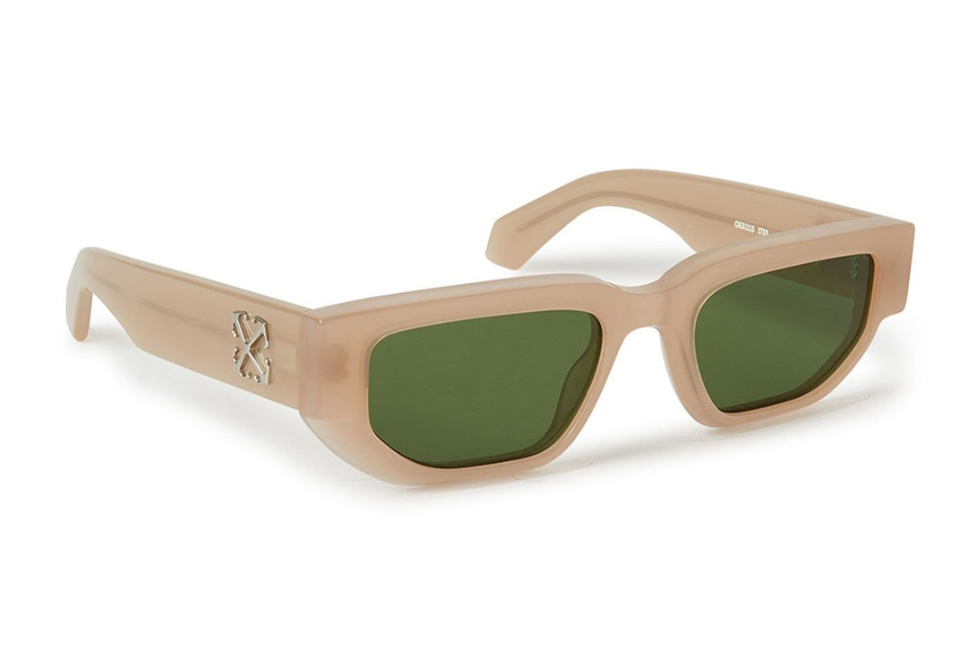 Off White off-White Greeley sunglasses with beige frame, dark green lenses, logo on arm